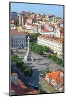 Aerial View of Rossio Square, Baixa, Lisbon, Portugal, Europe-G and M Therin-Weise-Mounted Photographic Print