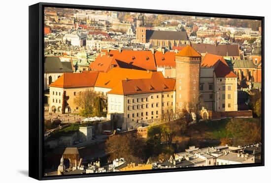 Aerial View of Royal Wawel Castle in Krakow, Poland.-De Visu-Framed Stretched Canvas