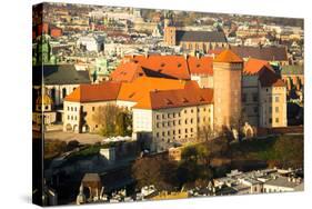 Aerial View of Royal Wawel Castle in Krakow, Poland.-De Visu-Stretched Canvas