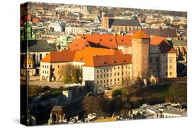 Aerial View of Royal Wawel Castle in Krakow, Poland.-De Visu-Stretched Canvas