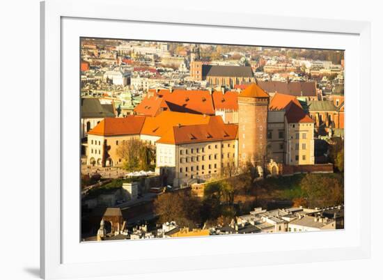 Aerial View of Royal Wawel Castle in Krakow, Poland.-De Visu-Framed Photographic Print