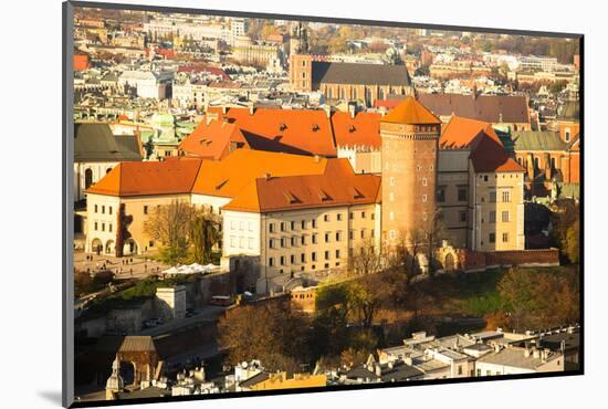 Aerial View of Royal Wawel Castle in Krakow, Poland.-De Visu-Mounted Photographic Print