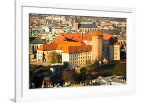 Aerial View of Royal Wawel Castle in Krakow, Poland.-De Visu-Framed Photographic Print