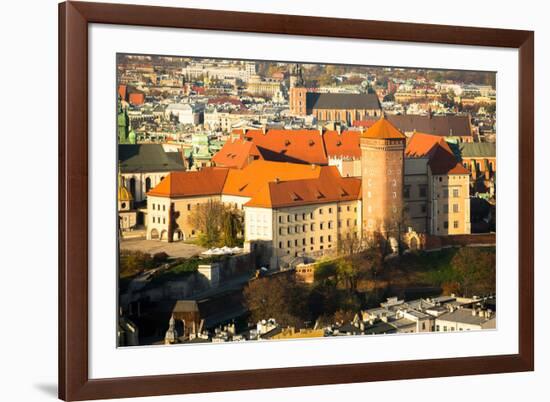 Aerial View of Royal Wawel Castle in Krakow, Poland.-De Visu-Framed Photographic Print