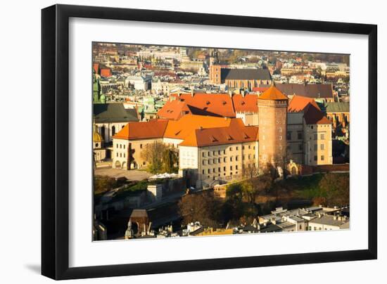 Aerial View of Royal Wawel Castle in Krakow, Poland.-De Visu-Framed Photographic Print