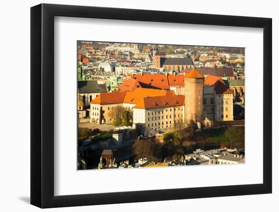 Aerial View of Royal Wawel Castle in Krakow, Poland.-De Visu-Framed Photographic Print