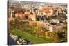 Aerial View of Royal Wawel Castle with Park and Vistula River in Krakow, Poland.-De Visu-Stretched Canvas