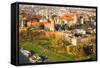 Aerial View of Royal Wawel Castle with Park and Vistula River in Krakow, Poland.-De Visu-Framed Stretched Canvas