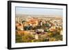 Aerial View of Royal Wawel Castle with Park and Vistula River in Krakow, Poland.-De Visu-Framed Photographic Print