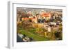 Aerial View of Royal Wawel Castle with Park and Vistula River in Krakow, Poland.-De Visu-Framed Photographic Print