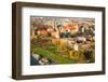 Aerial View of Royal Wawel Castle with Park and Vistula River in Krakow, Poland.-De Visu-Framed Photographic Print