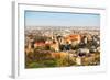 Aerial View of Royal Wawel Castle with Park and Vistula River in Krakow, Poland-De Visu-Framed Photographic Print