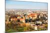 Aerial View of Royal Wawel Castle with Park and Vistula River in Krakow, Poland-De Visu-Mounted Photographic Print