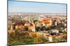 Aerial View of Royal Wawel Castle with Park and Vistula River in Krakow, Poland-De Visu-Mounted Photographic Print