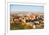 Aerial View of Royal Wawel Castle with Park and Vistula River in Krakow, Poland-De Visu-Framed Photographic Print