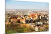 Aerial View of Royal Wawel Castle with Park and Vistula River in Krakow, Poland-De Visu-Mounted Photographic Print