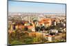 Aerial View of Royal Wawel Castle with Park and Vistula River in Krakow, Poland-De Visu-Mounted Photographic Print