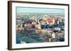 Aerial View of Royal Wawel Castle with Park in Krakow, Poland (Cross Process Style)-De Visu-Framed Photographic Print