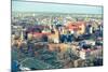 Aerial View of Royal Wawel Castle with Park in Krakow, Poland (Cross Process Style)-De Visu-Mounted Photographic Print