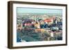 Aerial View of Royal Wawel Castle with Park in Krakow, Poland (Cross Process Style)-De Visu-Framed Photographic Print