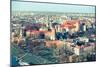 Aerial View of Royal Wawel Castle with Park in Krakow, Poland (Cross Process Style)-De Visu-Mounted Photographic Print
