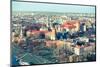 Aerial View of Royal Wawel Castle with Park in Krakow, Poland (Cross Process Style)-De Visu-Mounted Photographic Print