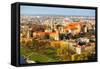 Aerial View of Royal Wawel Castle with Park in Krakow, Poland.-De Visu-Framed Stretched Canvas