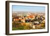 Aerial View of Royal Wawel Castle with Park in Krakow, Poland.-De Visu-Framed Photographic Print