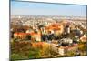 Aerial View of Royal Wawel Castle with Park in Krakow, Poland.-De Visu-Mounted Photographic Print