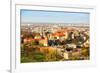 Aerial View of Royal Wawel Castle with Park in Krakow, Poland.-De Visu-Framed Photographic Print