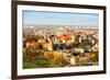 Aerial View of Royal Wawel Castle with Park in Krakow, Poland.-De Visu-Framed Photographic Print