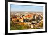 Aerial View of Royal Wawel Castle with Park in Krakow, Poland.-De Visu-Framed Photographic Print