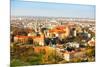 Aerial View of Royal Wawel Castle with Park in Krakow, Poland.-De Visu-Mounted Photographic Print