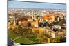 Aerial View of Royal Wawel Castle with Park in Krakow, Poland.-De Visu-Mounted Photographic Print