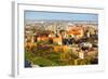 Aerial View of Royal Wawel Castle with Park in Krakow, Poland.-De Visu-Framed Photographic Print