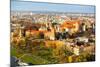 Aerial View of Royal Wawel Castle with Park in Krakow, Poland.-De Visu-Mounted Photographic Print