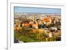 Aerial View of Royal Wawel Castle with Park in Krakow, Poland.-De Visu-Framed Photographic Print