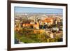 Aerial View of Royal Wawel Castle with Park in Krakow, Poland.-De Visu-Framed Photographic Print