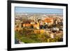 Aerial View of Royal Wawel Castle with Park in Krakow, Poland.-De Visu-Framed Photographic Print