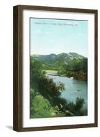 Aerial View of Russian River at Camp Rose - Healdsburg, CA-Lantern Press-Framed Art Print