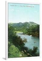 Aerial View of Russian River at Camp Rose - Healdsburg, CA-Lantern Press-Framed Art Print