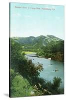 Aerial View of Russian River at Camp Rose - Healdsburg, CA-Lantern Press-Stretched Canvas