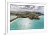 Aerial View of Sailboats Moored from the Coast of Antigua, Leeward Islands, West Indies-Roberto Moiola-Framed Photographic Print