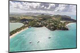 Aerial View of Sailboats Moored from the Coast of Antigua, Leeward Islands, West Indies-Roberto Moiola-Mounted Photographic Print