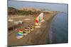 Aerial View of Sailboats on the Beach, Belek, Antalya, Turkey-Ali Kabas-Mounted Photographic Print