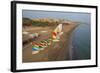 Aerial View of Sailboats on the Beach, Belek, Antalya, Turkey-Ali Kabas-Framed Photographic Print