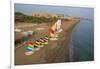 Aerial View of Sailboats on the Beach, Belek, Antalya, Turkey-Ali Kabas-Framed Photographic Print