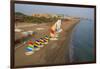 Aerial View of Sailboats on the Beach, Belek, Antalya, Turkey-Ali Kabas-Framed Photographic Print