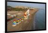 Aerial View of Sailboats on the Beach, Belek, Antalya, Turkey-Ali Kabas-Framed Photographic Print