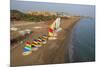 Aerial View of Sailboats on the Beach, Belek, Antalya, Turkey-Ali Kabas-Mounted Premium Photographic Print